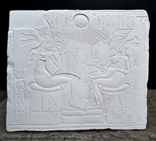 Load image into Gallery viewer, History Egyptian Akhenaten, Nefertiti & Daughters Plaque Artifact Sculpture 15.75" www.Neo-Mfg.com Museum Reproduction
