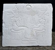Load image into Gallery viewer, History Egyptian Akhenaten, Nefertiti & Daughters Plaque Artifact Sculpture 15.75" www.Neo-Mfg.com Museum Reproduction