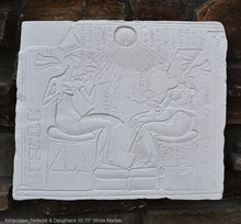 Load image into Gallery viewer, History Egyptian Akhenaten, Nefertiti & Daughters Plaque Artifact Sculpture 15.75" www.Neo-Mfg.com Museum Reproduction