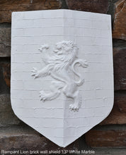 Load image into Gallery viewer, Coat Arms Rampant Lion brick wall shield sculpture plaque www.NEO-MFG.com 13"