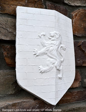 Load image into Gallery viewer, Coat Arms Rampant Lion brick wall shield sculpture plaque www.NEO-MFG.com 13"