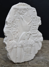 Load image into Gallery viewer, Egyptian Tomb Horemheb Flacon head god Ra Horus sculpture wall art frieze fragment www.Neo-Mfg.com 10.5" n1