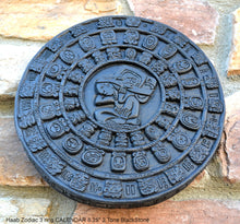 Load image into Gallery viewer, History MAYAN AZTEC Haab Zodiac 3 ring CALENDAR Sculptural wall relief plaque 8.25" Museum Quality www.Neo-Mfg.com n13