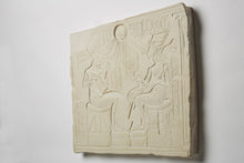 Load image into Gallery viewer, History Egyptian Akhenaten, Nefertiti & Daughters Plaque Artifact Sculpture 15.75" www.Neo-Mfg.com Museum Reproduction