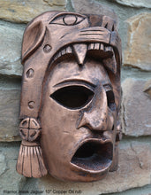Load image into Gallery viewer, History Aztec Maya Artifact Warrior mask Jaguar Sculpture Statue 10" Tall www.Neo-Mfg.com