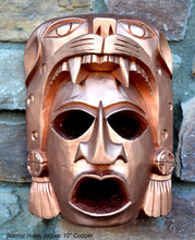 Load image into Gallery viewer, History Aztec Maya Artifact Warrior mask Jaguar Sculpture Statue 10" Tall www.Neo-Mfg.com