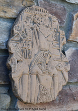 Load image into Gallery viewer, Egyptian Tomb Horemheb Flacon head god Ra Horus sculpture wall art frieze fragment www.Neo-Mfg.com 10.5" n1