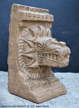 Load image into Gallery viewer, History Feathered Serpent Head of Quetzalcoaltl Aztec Maya Artifact Carved Sculpture Statue 12.125" www.Neo-Mfg.com