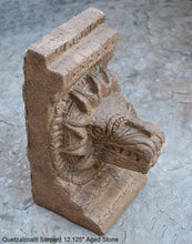 Load image into Gallery viewer, History Feathered Serpent Head of Quetzalcoaltl Aztec Maya Artifact Carved Sculpture Statue 12.125" www.Neo-Mfg.com