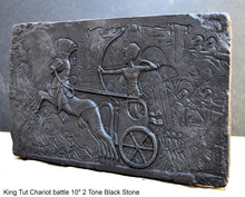Load image into Gallery viewer, History Egyptian King Tut Tutankhamen Chariot battle scene Plaque Artifact Sculpture 10" www.Neo-Mfg.com Ramses e24