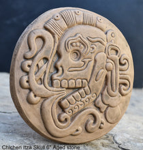 Load image into Gallery viewer, History Aztec Maya Mesoamerica Chichen Itza Skull plaque wall Sculpture Statue www.Neo-Mfg.com 6&quot;
