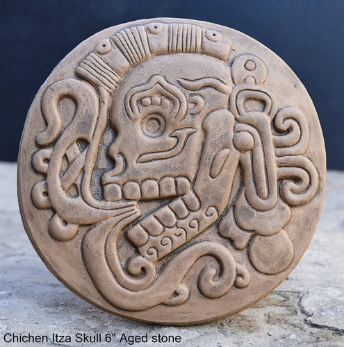 History Aztec Maya Mesoamerica Chichen Itza Skull plaque wall Sculpture Statue www.Neo-Mfg.com 6
