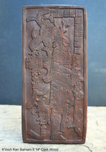 Load image into Gallery viewer, Aztec Mayan Temple foliated cross Left side K&#39;inich Kan Bahlam II carving wall plaque www.Neo-Mfg.com home garden decor art 14&quot; L13
