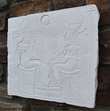 Load image into Gallery viewer, History Egyptian Akhenaten, Nefertiti & Daughters Plaque Artifact Sculpture 15.75" www.Neo-Mfg.com Museum Reproduction