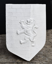 Load image into Gallery viewer, Coat Arms Rampant Lion brick wall shield sculpture plaque www.NEO-MFG.com 13"