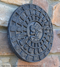Load image into Gallery viewer, History MAYAN AZTEC Haab Zodiac 3 ring CALENDAR Sculptural wall relief plaque 8.25" Museum Quality www.Neo-Mfg.com n13
