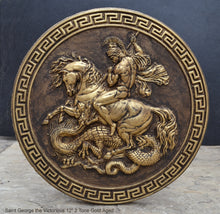 Load image into Gallery viewer, Roman Greek Saint George the Victorious Stone Carving Sculpture Wall Frieze 12" www.Neo-Mfg.com