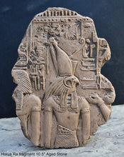 Load image into Gallery viewer, Egyptian Tomb Horemheb Flacon head god Ra Horus sculpture wall art frieze fragment www.Neo-Mfg.com 10.5" n1