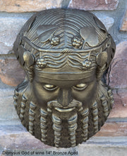 Load image into Gallery viewer, Roman Greek Dionysus God of wine ritual madness and ecstasy - Bacchus bust Sculptural Wall frieze plaque relief www.Neo-Mfg.com 14"