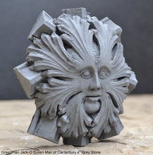 Load image into Gallery viewer, Nature Greenman Jack-O Green Man of Canterbury Cathedral's Black Prince's Chantry Roof Boss sculpture wall plaque 4" www.Neo-Mfg.com