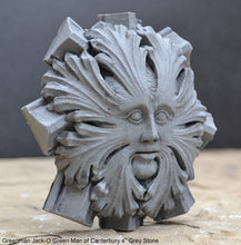 Load image into Gallery viewer, Nature Greenman Jack-O Green Man of Canterbury Cathedral's Black Prince's Chantry Roof Boss sculpture wall plaque 4" www.Neo-Mfg.com