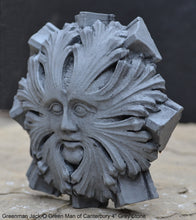 Load image into Gallery viewer, Nature Greenman Jack-O Green Man of Canterbury Cathedral's Black Prince's Chantry Roof Boss sculpture wall plaque 4" www.Neo-Mfg.com