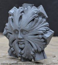 Load image into Gallery viewer, Nature Greenman Jack-O Green Man of Canterbury Cathedral's Black Prince's Chantry Roof Boss sculpture wall plaque 4" www.Neo-Mfg.com