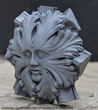 Load image into Gallery viewer, Nature Greenman Jack-O Green Man of Canterbury Cathedral's Black Prince's Chantry Roof Boss sculpture wall plaque 4" www.Neo-Mfg.com
