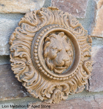 Load image into Gallery viewer, Lion Medallion Sculpture Statue 8" www.Neo-Mfg.com home decor