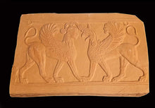 Load image into Gallery viewer, Roman Greek Sphinx Winged Human headed & Griffin headed lion Sculptural wall relief plaque www.Neo-Mfg.com 7" Museum reproduction k28