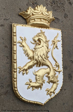 Load image into Gallery viewer, Decor Coat of Arms Rampant Lion Crown wall plaque sign 19" Grand www.Neo-Mfg.com home garden decor art medieval