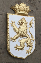 Load image into Gallery viewer, Decor Coat of Arms Rampant Lion Crown wall plaque sign 19" Grand www.Neo-Mfg.com home garden decor art medieval