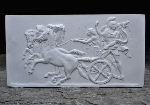 Roman Greek Chariot Alexander Great & Nike Artifact Carved Sculpture Statue www.Neo-Mfg.com 12
