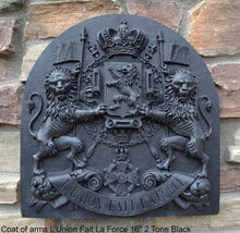 Load image into Gallery viewer, Coat of arms L’Union Fait La Force wall plaque relief statue sculpture 16" www.Neo-Mfg.com