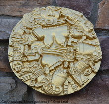 Load image into Gallery viewer, History Aztec Maya Artifact Coyolxauhqui Moon goddess wall relief Sculpture 11" Tall www.Neo-Mfg.com home decor art n3