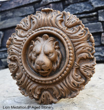 Load image into Gallery viewer, Lion Medallion Sculpture Statue 8" www.Neo-Mfg.com home decor