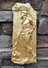 Load image into Gallery viewer, Roman Greek Hellenistic Sepulchral Warrior Stone Carving Sculpture Wall Frieze 5th cen BC 16" tall www.Neo-Mfg.com