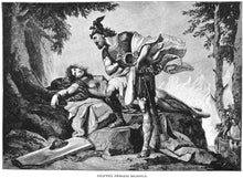 Load image into Gallery viewer, Roman Greek Siegfried Brunhild Song of the Nibelungs German mythology Figure Sculptural Wall frieze plaque relief www.Neo-Mfg.com 18.75"