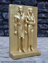 Load image into Gallery viewer, History Egyptian King Menkaura Mycerinus queen Statue Sculpture & wall plaque 6.75" www.Neo-Mfg.com home decor Museum reproduction k27