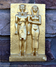 Load image into Gallery viewer, History Egyptian King Menkaura Mycerinus queen Statue Sculpture & wall plaque 6.75" www.Neo-Mfg.com home decor Museum reproduction k27