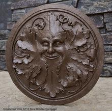 Load image into Gallery viewer, Nature Garden Greenman wink Sculpture Plaque 12" Neo-Mfg