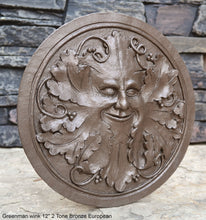 Load image into Gallery viewer, Nature Garden Greenman wink Sculpture Plaque 12" Neo-Mfg
