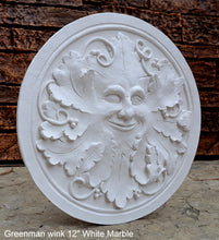 Load image into Gallery viewer, Nature Garden Greenman wink Sculpture Plaque 12" Neo-Mfg