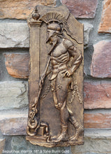 Load image into Gallery viewer, Roman Greek Hellenistic Sepulchral Warrior Stone Carving Sculpture Wall Frieze 5th cen BC 16" tall www.Neo-Mfg.com