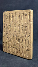 Load image into Gallery viewer, Egyptian hieroglyphics Fragment Sculptural wall relief plaque www.Neo-Mfg.com 9" Museum reproduction