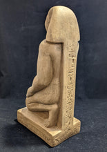 Load image into Gallery viewer, Egyptian Kneeling Figure of Hor-wedja Artifact Carved Sculpture Statue Museum Reproduction