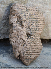 Load image into Gallery viewer, Babylonian Map World Imago Mundi 4.75" Oldest & famous from Sippar Persian 500BC Akkadian text Museum Reproduction