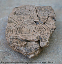Load image into Gallery viewer, Babylonian Map World Imago Mundi 4.75" Oldest & famous from Sippar Persian 500BC Akkadian text Museum Reproduction