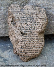Load image into Gallery viewer, Babylonian Map World Imago Mundi 4.75" Oldest & famous from Sippar Persian 500BC Akkadian text Museum Reproduction