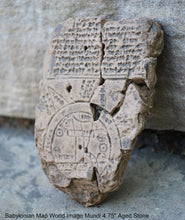 Load image into Gallery viewer, Babylonian Map World Imago Mundi 4.75" Oldest & famous from Sippar Persian 500BC Akkadian text Museum Reproduction
